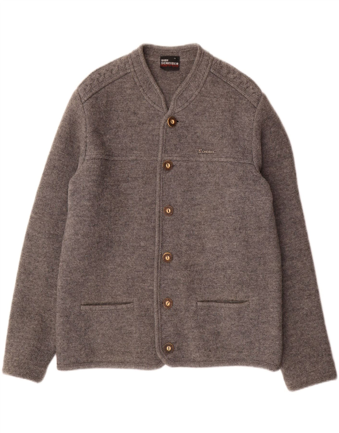 Pulover Cardigan pentru bărbați SCHEIBER IT 50 Lână Gri Mediu