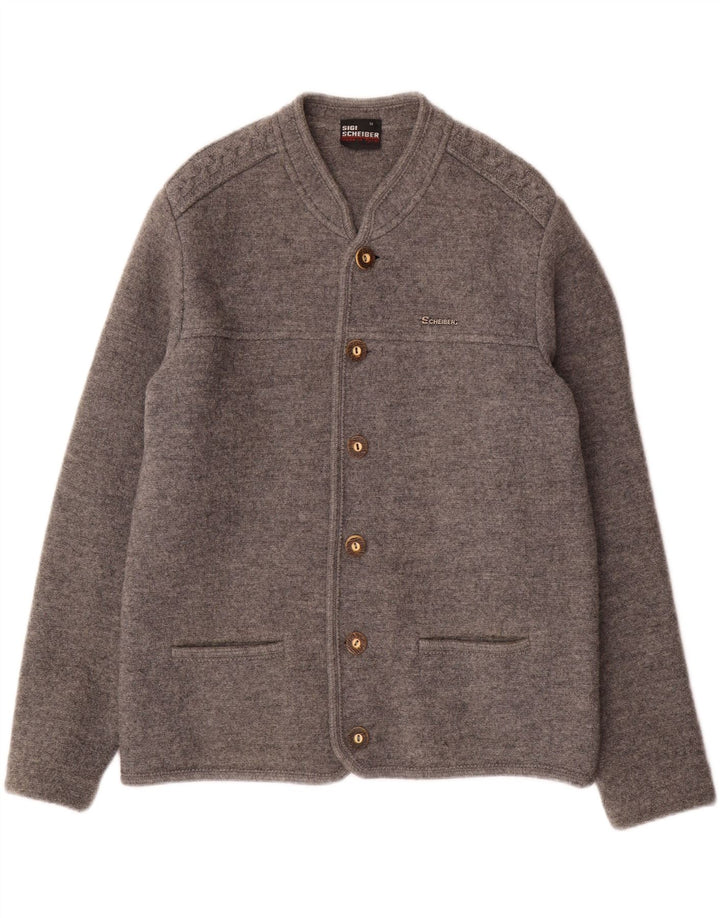 Pulover Cardigan pentru bărbați SCHEIBER IT 50 Lână Gri Mediu