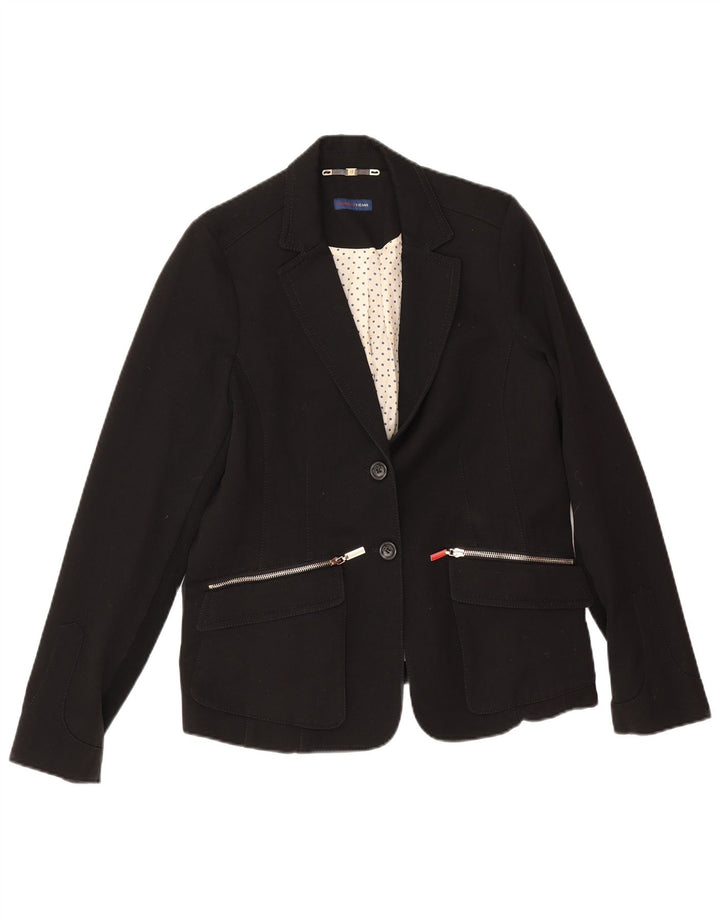 Jachetă Blazer pentru femei Trussardi Jeans cu 2 nasturi UK 14 Medium Black