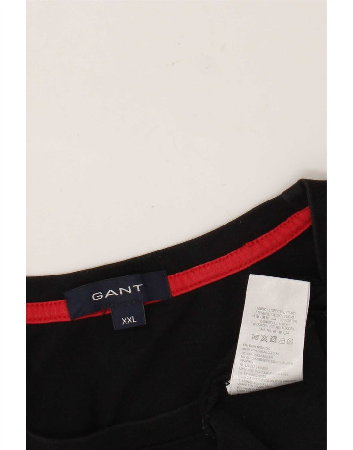 Tricou grafic Gant pentru bărbați Top 2XL bumbac negru