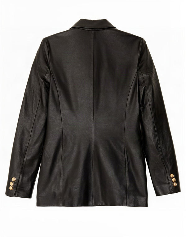 Jachetă Blazer din piele artificială pentru femei Zara UK 6 XS Negru