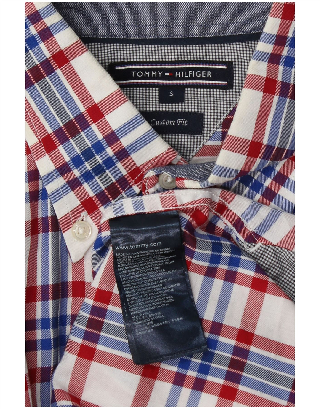Cămașă personalizată pentru bărbați Tommy Hilfiger, bumbac cu carouri multicolore