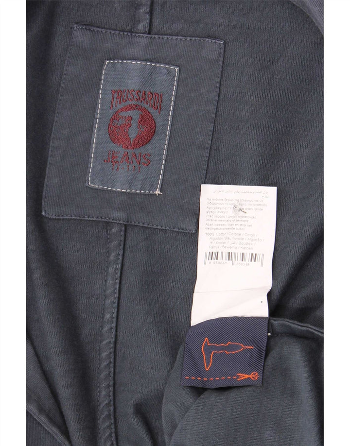 Jachetă pentru bărbați Trussardi cu 2 nasturi EU 52 XL Bumbac bleumarin
