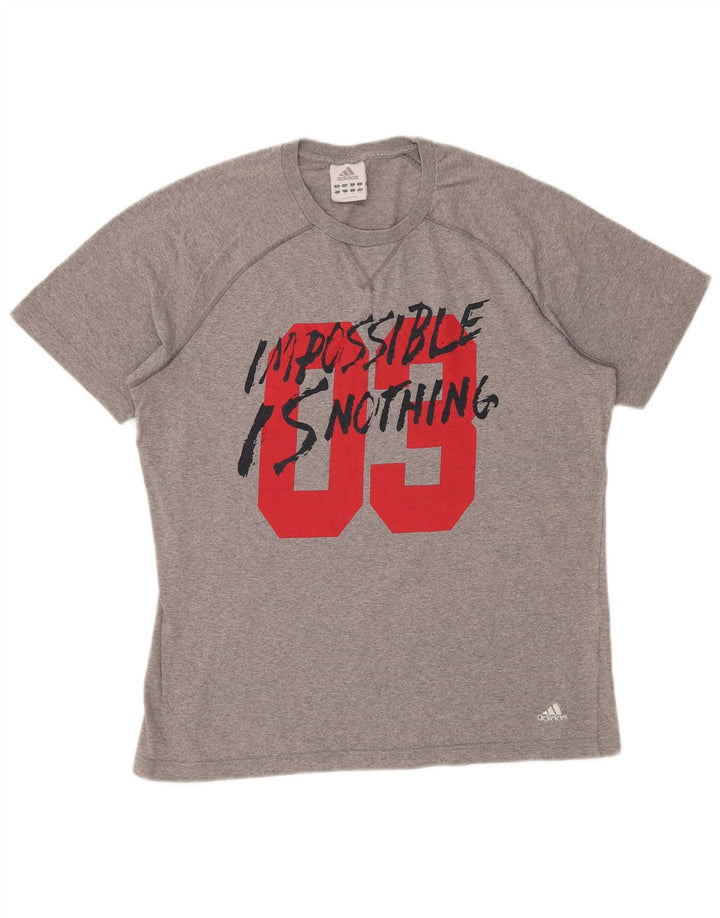 Tricou grafic ADIDAS pentru bărbați Top UK 40/42 Medium Gri Bumbac