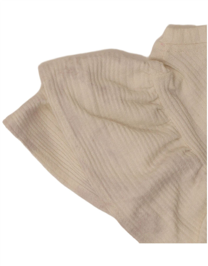 Bluză de top pentru femei Zara UK 14, mare, alb, poliester