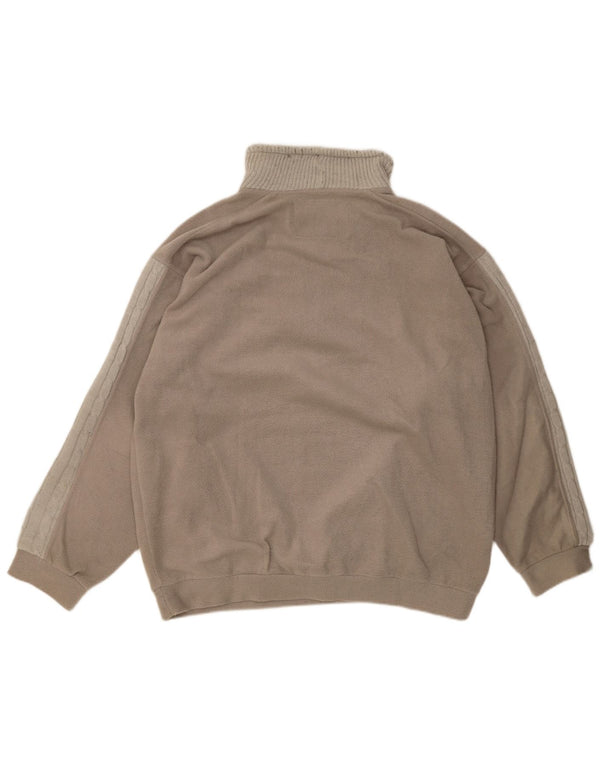 Pulover din lână pentru bărbați Greenstone Park, cu fermoar, 2XL, gri, poliester color bloc