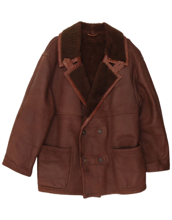RUFF0 Jachetă din shearling pentru bărbați UK 40 Maro mare