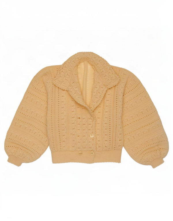 Pulover cardigan vintage pentru femei UK 14 Medium Off White