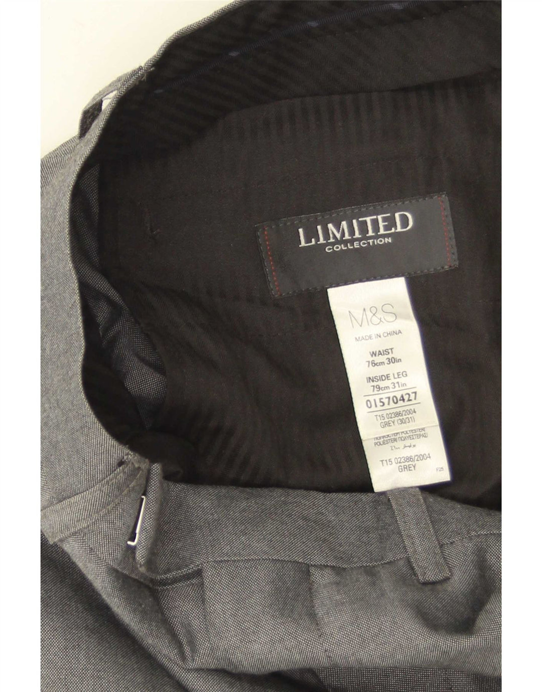 Marks & Spencer Pantaloni drepți pentru bărbați L30 L31 Poliester gri