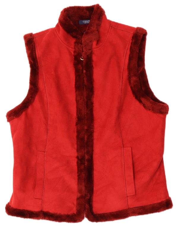 Gilet Sherpa pentru femei Chaps UK 18 XL, roșu, acrilic