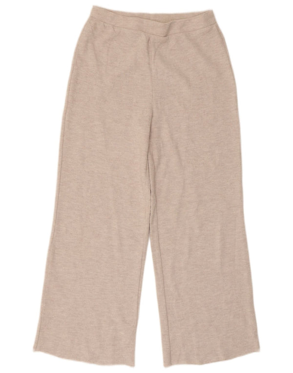 Pantaloni de trening pentru femei cu picioare largi Zara UK 12 Medium Bej pete
