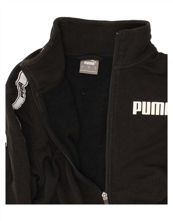 PUMA Mens Graphic Tracksuit Top Jacket Small Black Cotton Vintage Puma and Second-Hand Puma from Messina Hembry 
