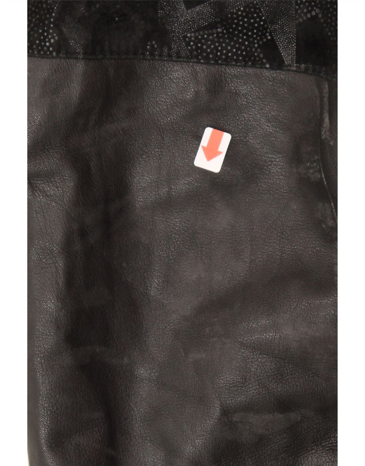 VINTAGE Womens Leather Jacket IT 44 Medium Black Leather Vintage Vintage and Second-Hand Vintage from Messina Hembry 
