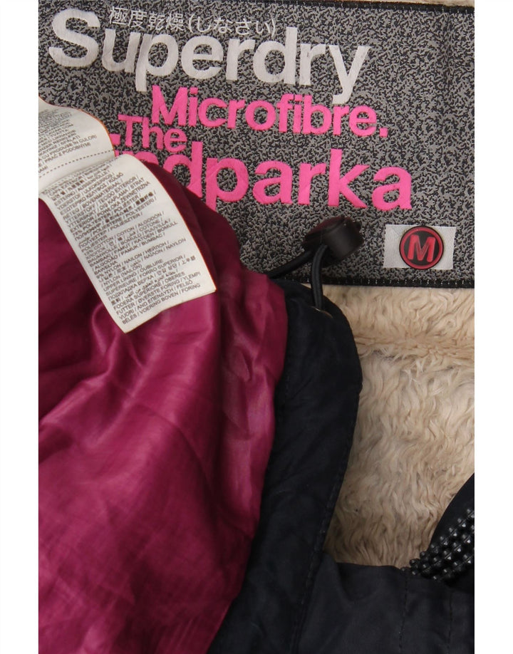 Jachetă Parka cu glugă Superdry Windparka pentru femei UK 14 Medium Bleumarin