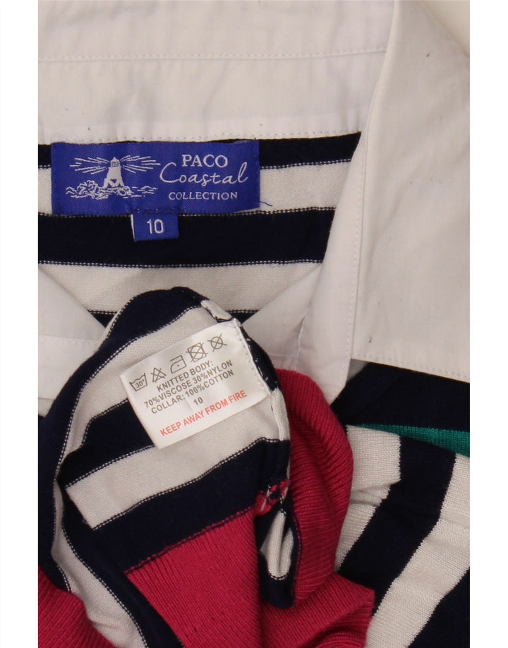 Pulover supradimensionat cu decolteu în V Paco Coastal pentru femei UK 10 mic multicolor