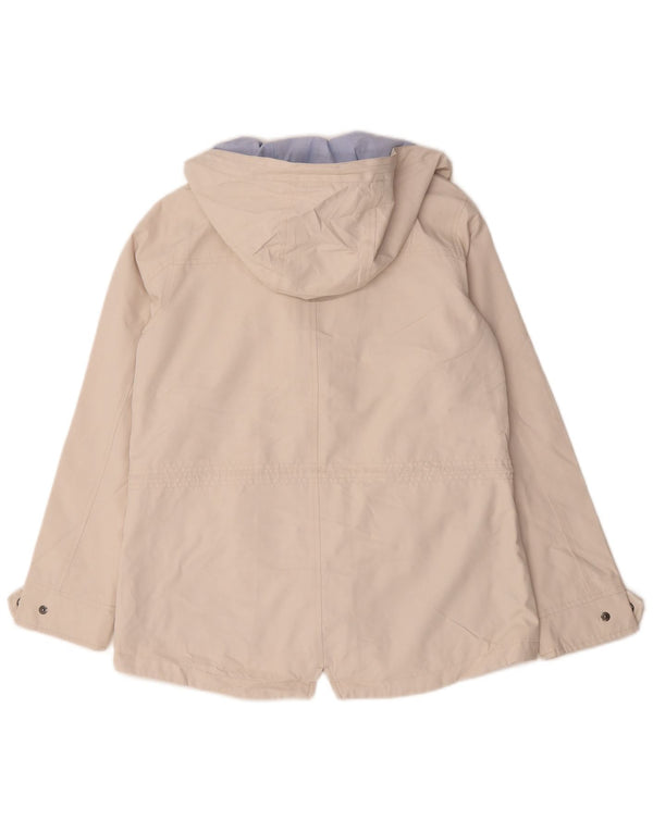 Crew Clothing Jachetă utilitare cu glugă pentru femei UK 10 Poliester alb închis