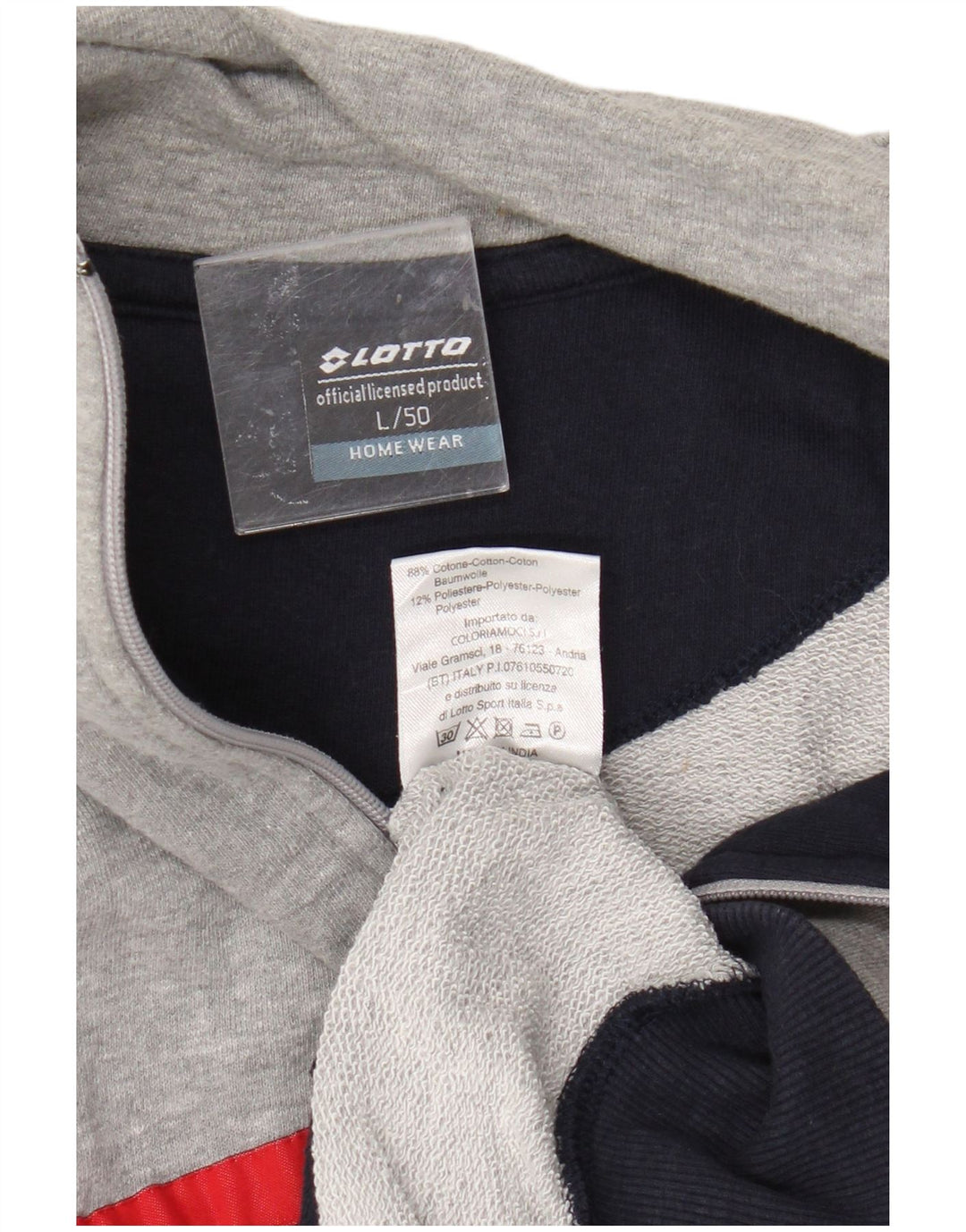 Jachetă de trening grafică pentru bărbați Lotto IT 50, mare, gri, bumbac color bloc