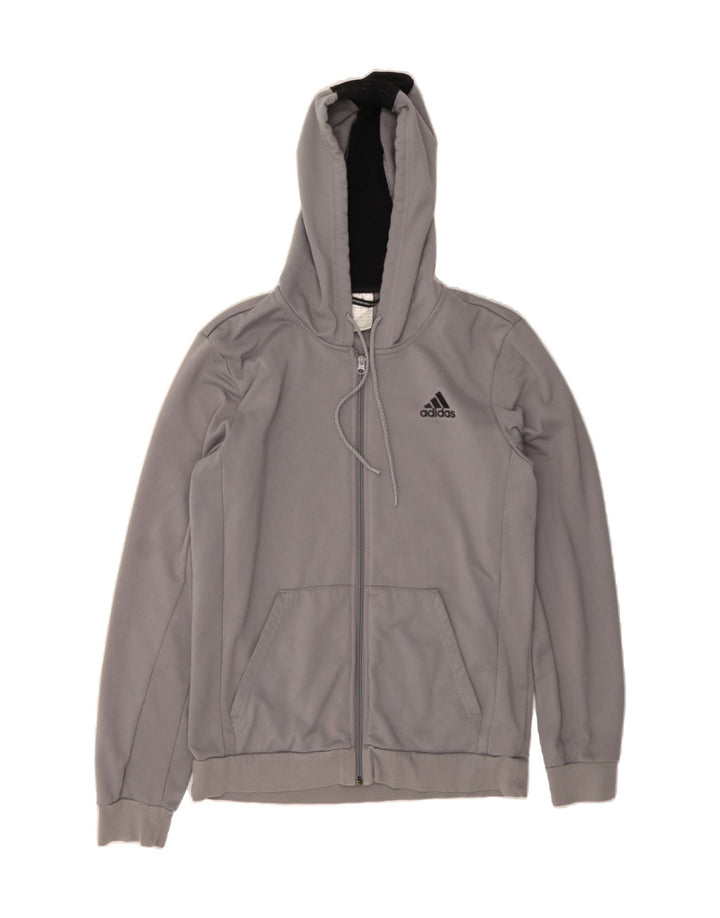 ADIDAS Mens Climawarm Zip Hoodie Sweater Medium Grey Colourblock Polyester Vintage Adidas and Second-Hand Adidas from Messina Hembry 