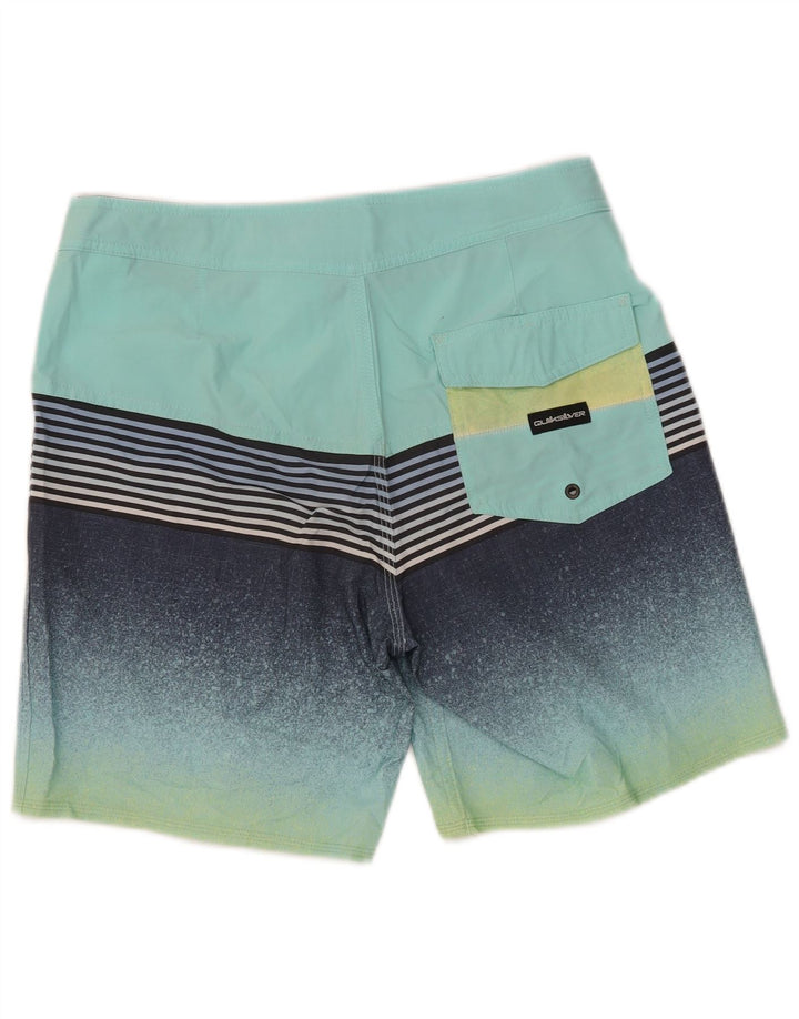 Pantaloni scurți de înot Quiksilver pentru bărbați, poliester cu dungi turcoaz medii
