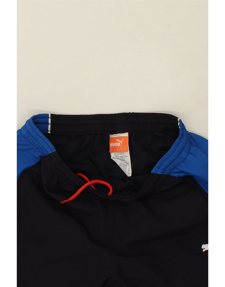 Pantaloni de trening PUMA pentru bărbați, din poliester color block, albastru bleumarin