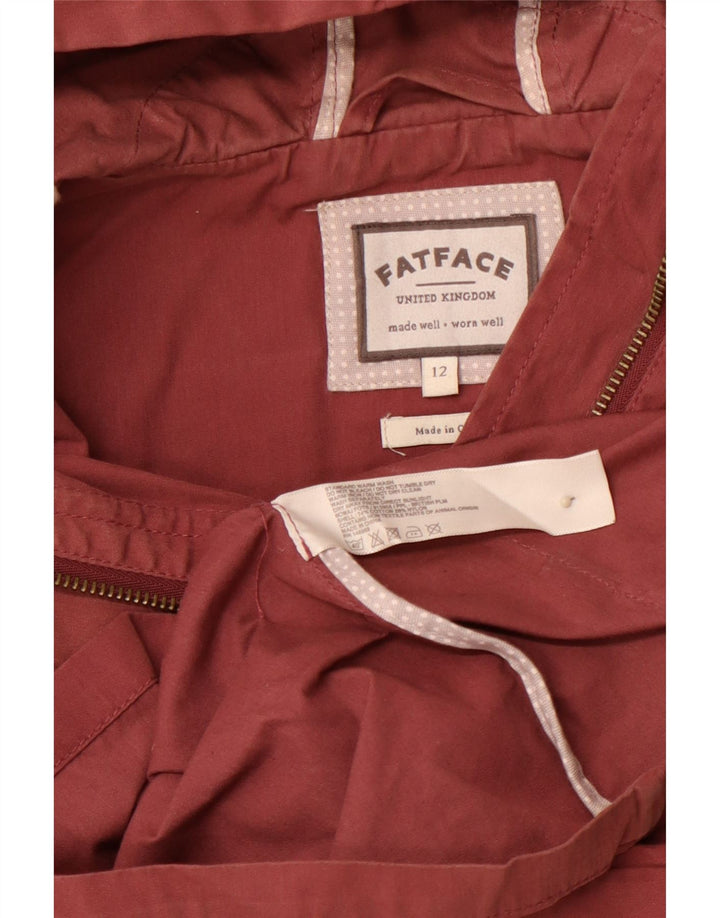 Jachetă duffle cu glugă pentru femei FAT FACE UK 12 bumbac maro mediu