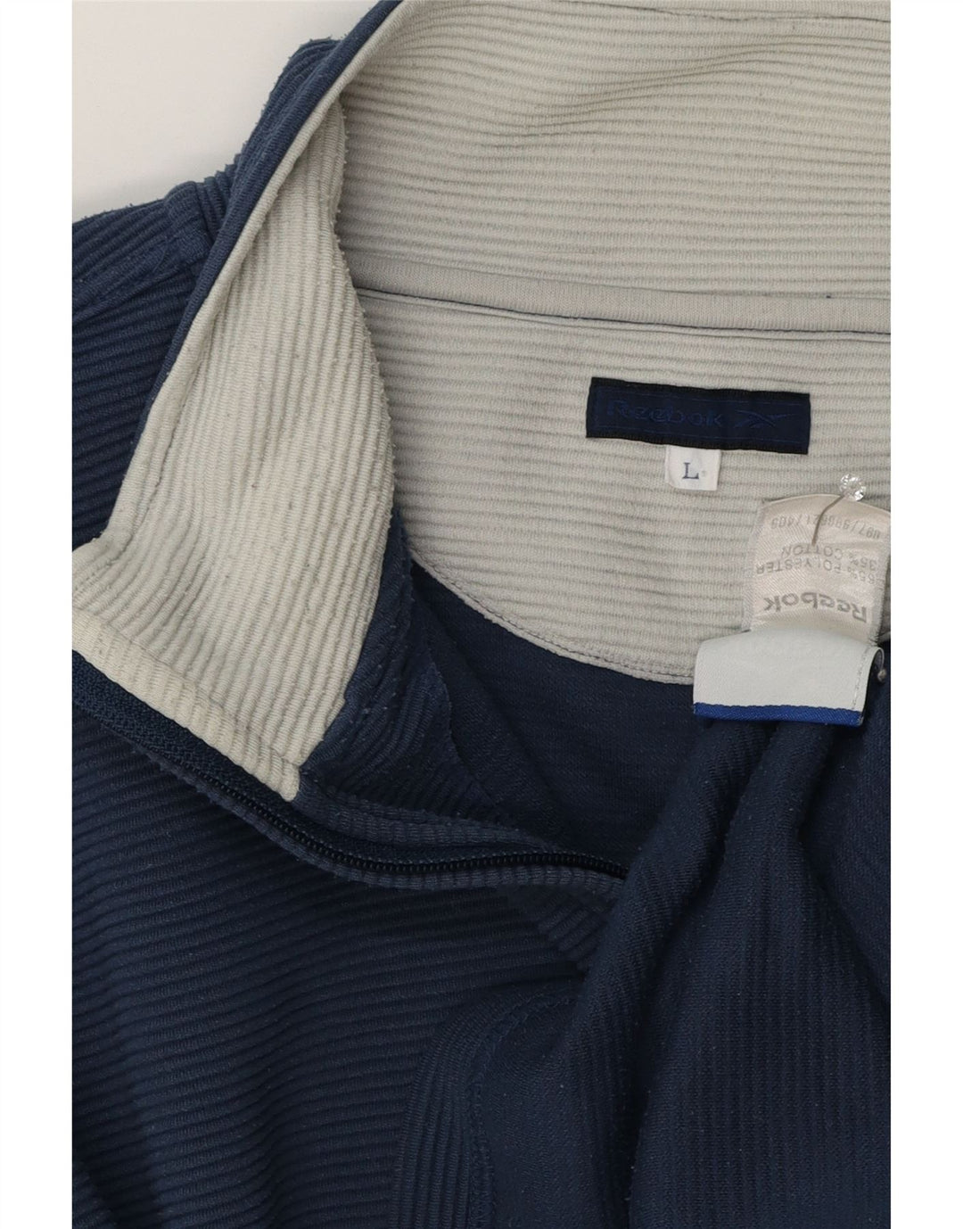 Hanorac Reebok pentru bărbați, loose fit, cu fermoar și gât, din poliester mare, albastru