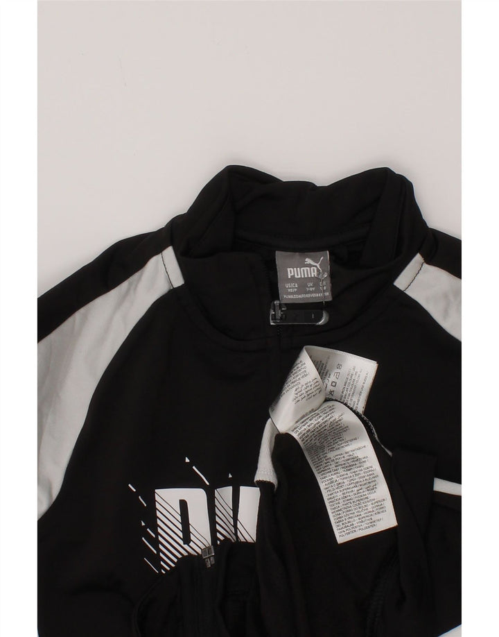 Jachetă de trening cu grafică Puma pentru băieți 7-8 ani, negru, color block