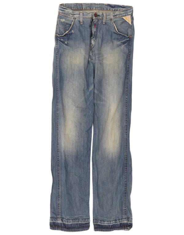 Replay Blugi Distressed Straight pentru bărbați L30 L34 Bumbac albastru