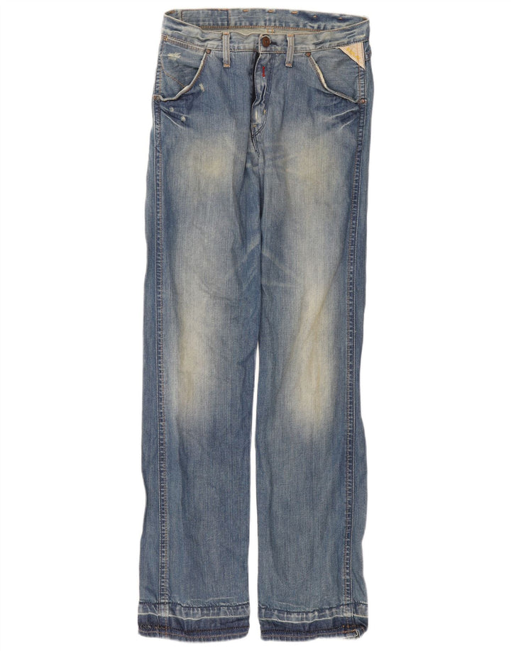Replay Blugi Distressed Straight pentru bărbați L30 L34 Bumbac albastru