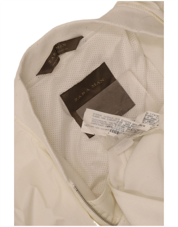 Jachetă Bomber pentru bărbați Zara UK 38 Medium White Nylon