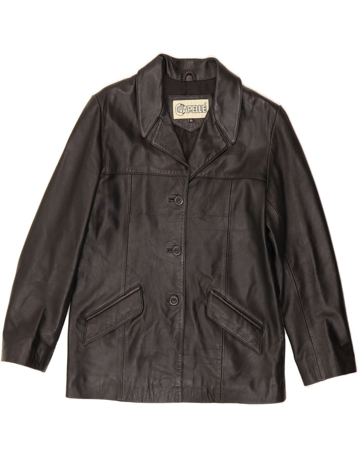 CAPELLE Womens Leather Jacket UK 18 XL Black Leather Vintage Capelle and Second-Hand Capelle from Messina Hembry 