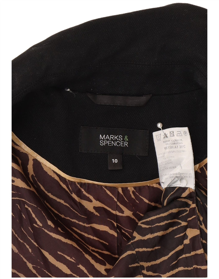 Jachetă pentru femei Marks & Spencer cu 1 nasture, UK 10, poliester negru mic