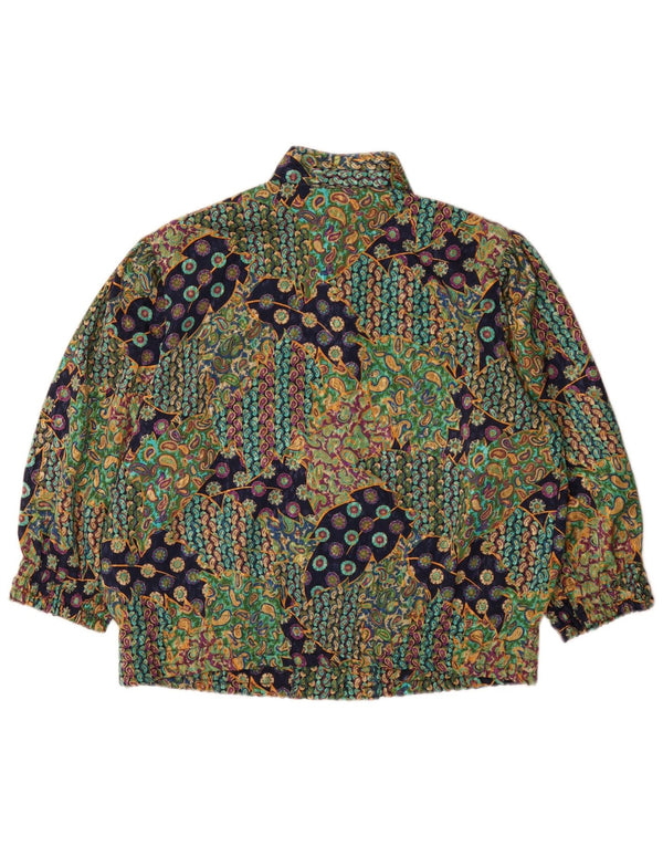 Bluză cămașă vintage pentru femei cu mâneci 3/4 IT 46 mare, multicolor, cachetă