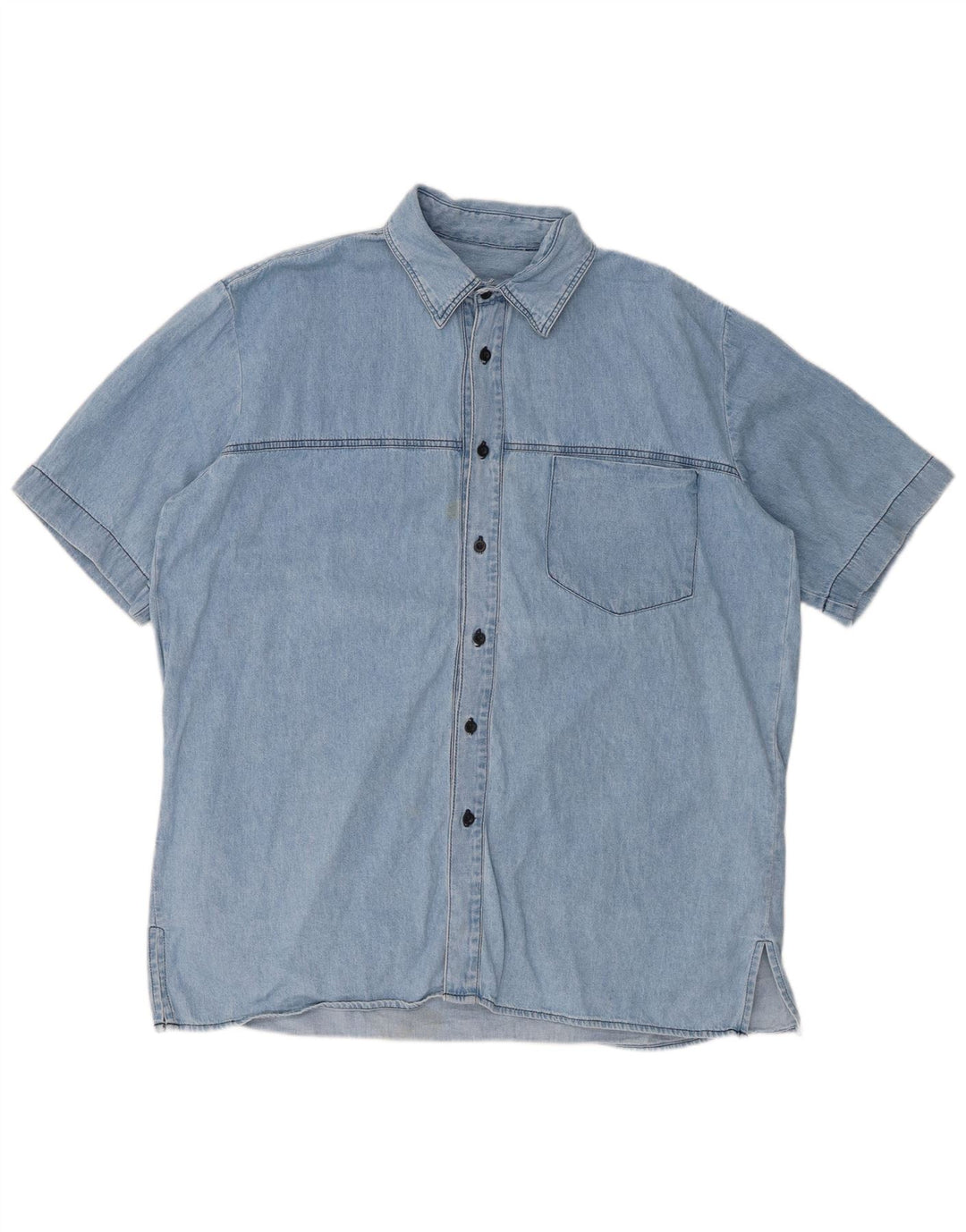 Cămașă din blugi cu mânecă scurtă pentru bărbați CARRERA Mărimea 43/44 XL Bumbac albastru