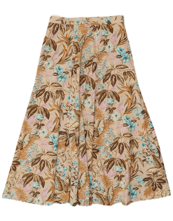 Fusta evazată pentru femei VINTAGE IT 42 Medium W28 Bej Floral