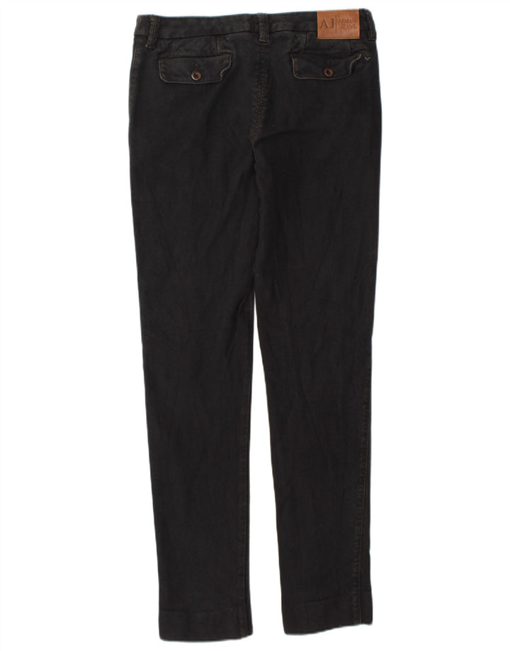ARMANI Pantaloni chino subțiri pentru femei EU 40 Medium W27 L30 Bumbac negru