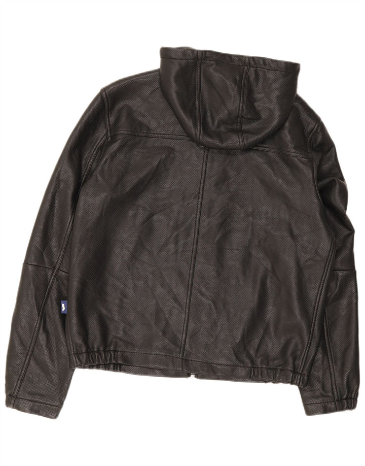 Jachetă bomber cu glugă din piele pentru bărbați Gas UK 36 Small Black