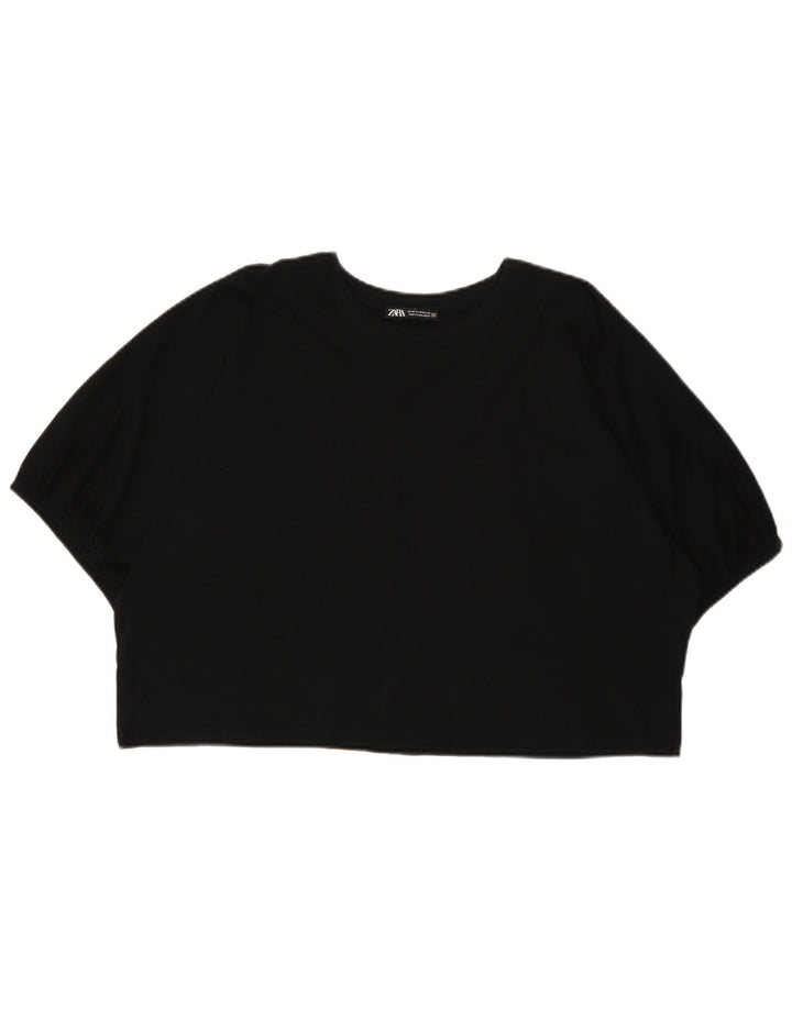 Top de tricou oversized pentru femei Zara UK 14 Medium Negru