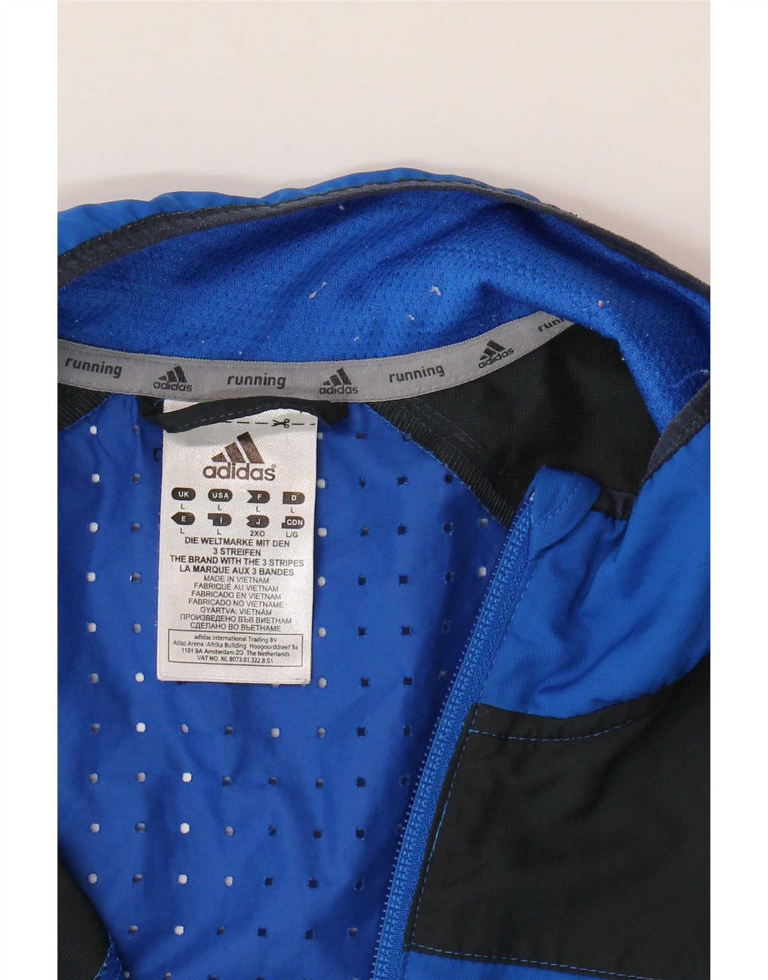 Jachetă de trening pentru bărbați Adidas, mare, albastru, poliester color bloc