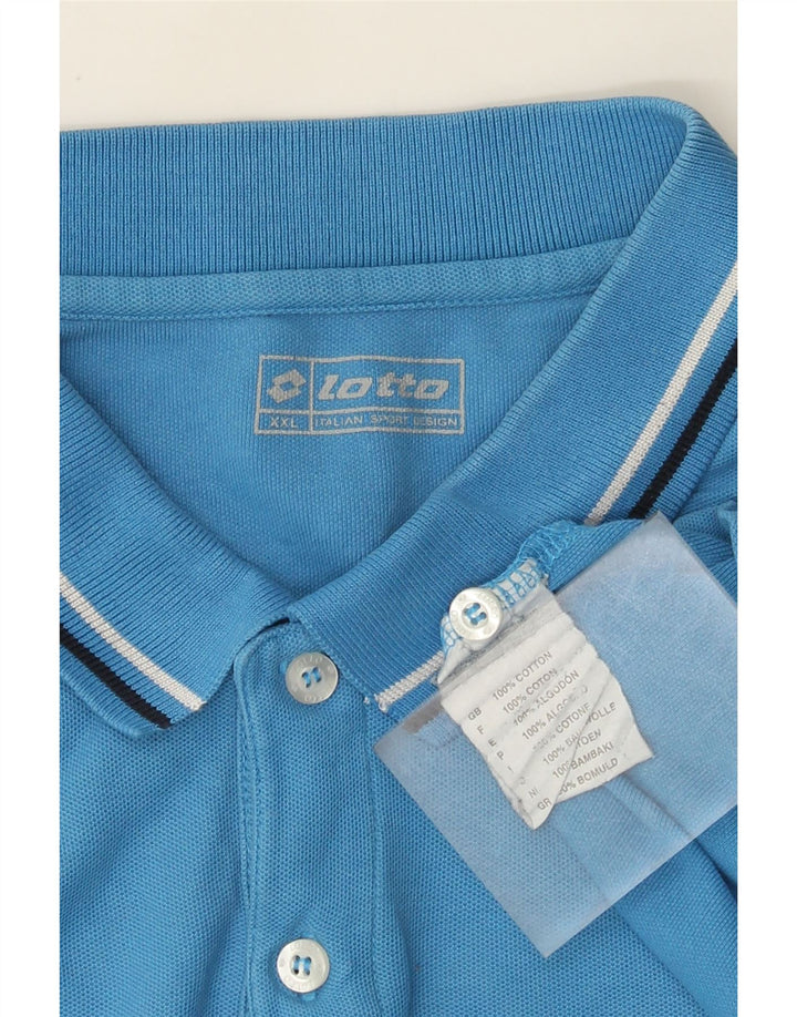 Tricou polo pentru bărbați Lotto 2XL, bumbac albastru