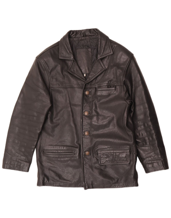 Jachetă de piele vintage pentru bărbați UK 38 Medium Black