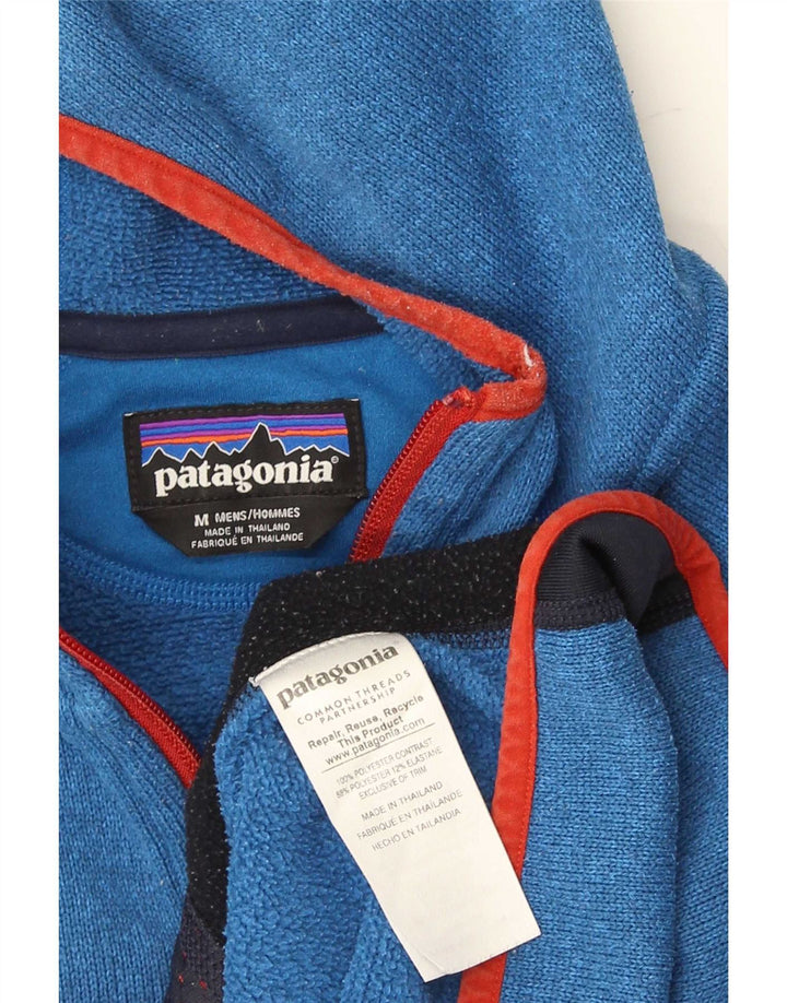 Pulover Patagonia pentru bărbați, cu fermoar, albastru mediu, poliester color bloc