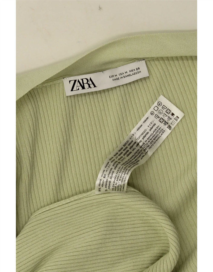Pulover cardigan deschis pentru femeie Zara UK 14, viscoză verde medie