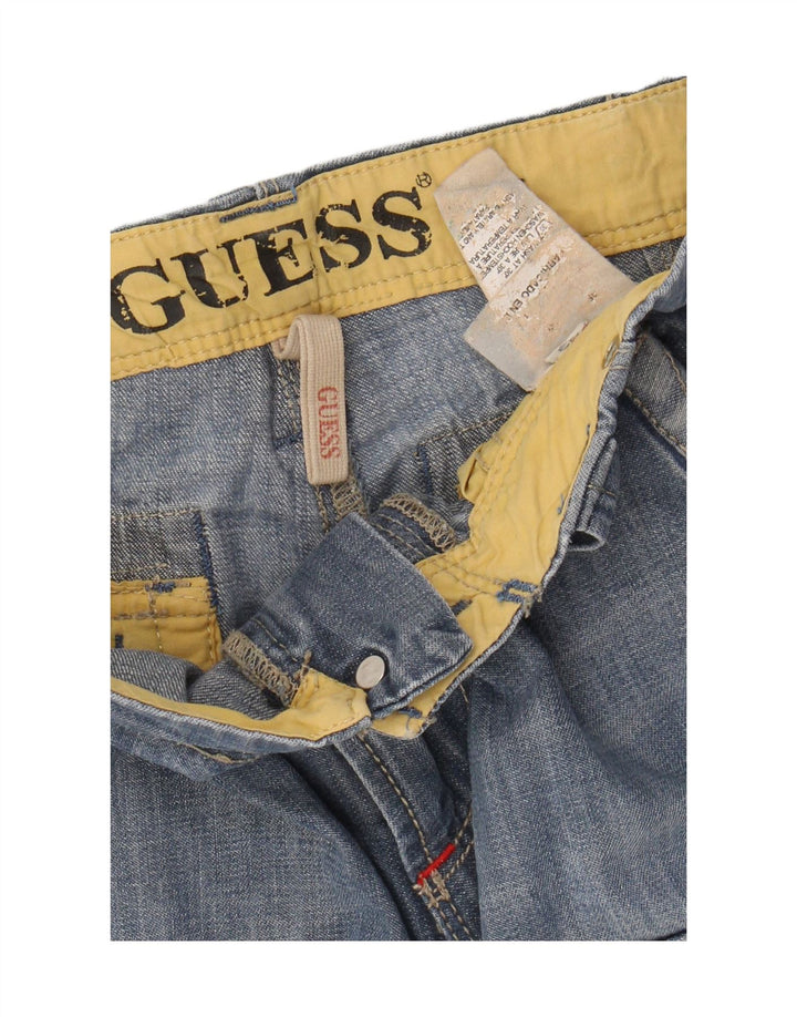 Pantaloni scurți din denim cargo GUESS W33 Medium Blue