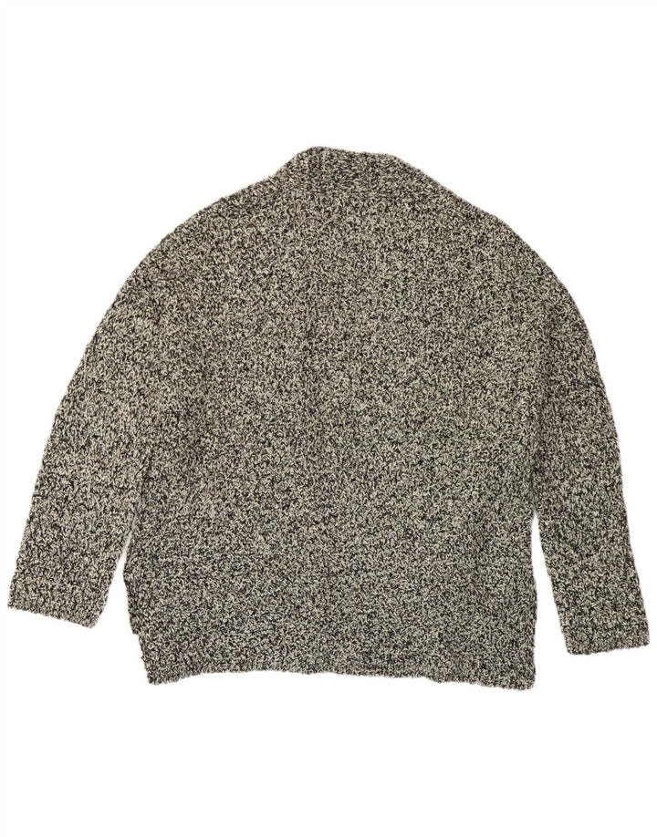 Pulover cardigan deschis Massimo Dutti pentru femei UK 18 XL, gri cu pete