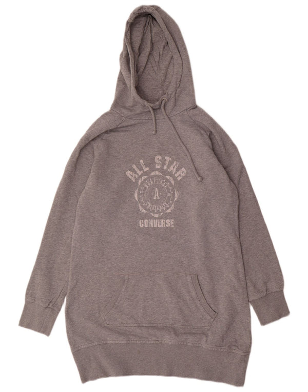 Pulover CONVERSE pentru femei All Star Longline Graphic Hoodie UK 18 XL gri