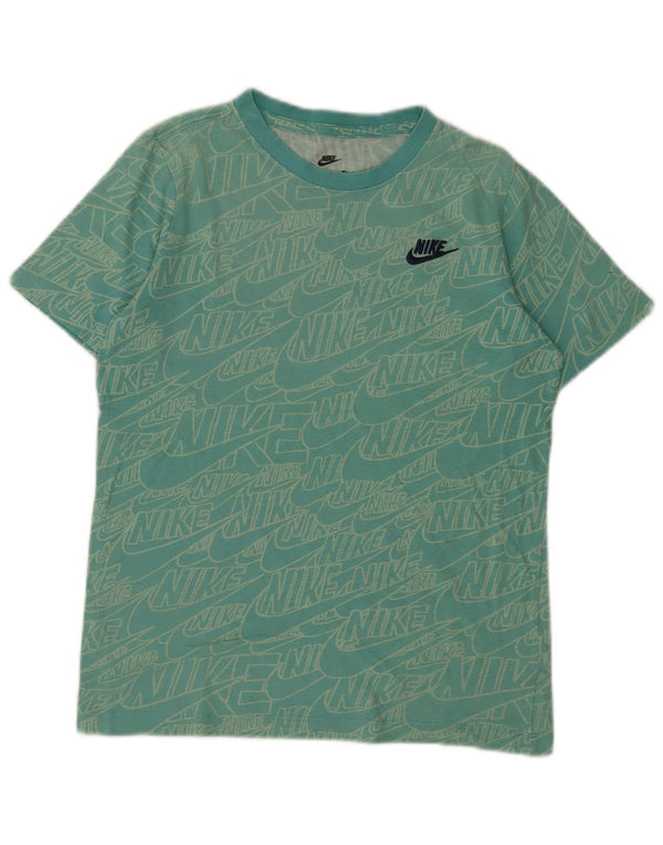 Tricou grafic Nike pentru băieți Top 12-13 ani mare, bumbac turcoaz