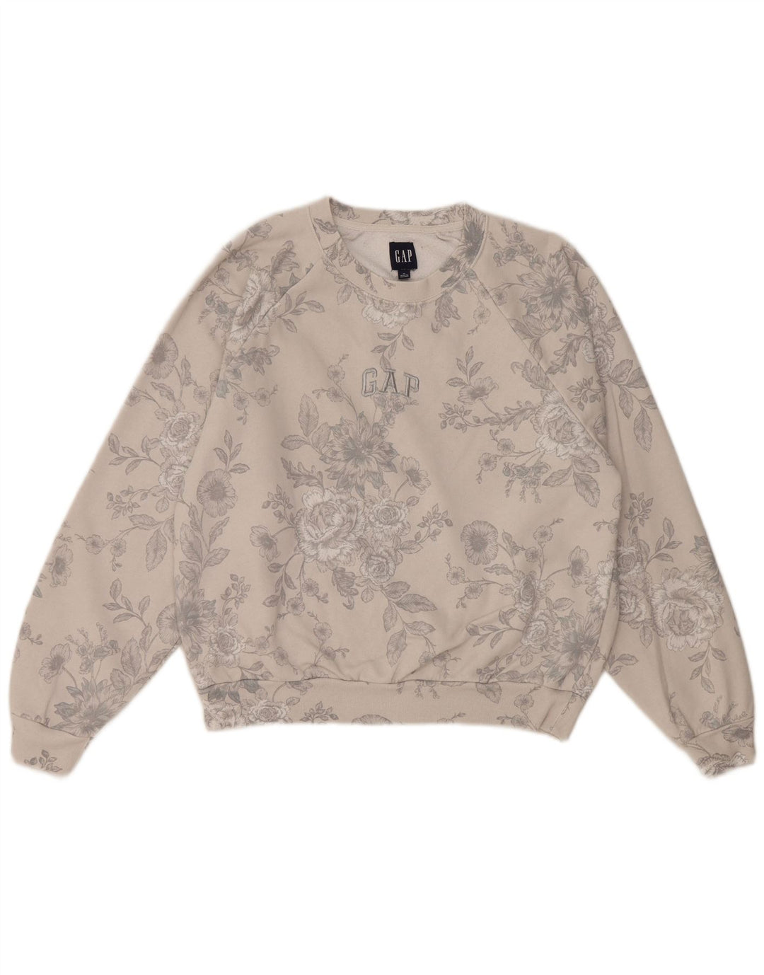 Pulover pentru femei Gap UK 14, bumbac floral, gri mediu