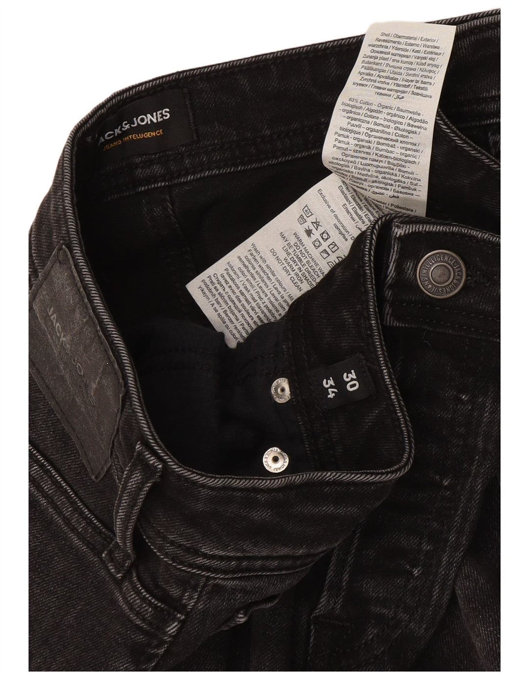 Blugi slim pentru bărbați Jack & Jones W30 L34 bumbac gri