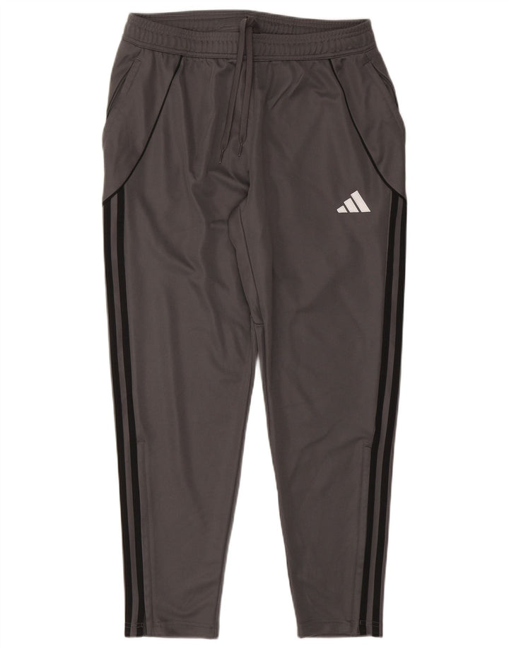 Pantaloni de trening Adidas Slim Fit Pantaloni de jogging, mari, gri, cu dungi